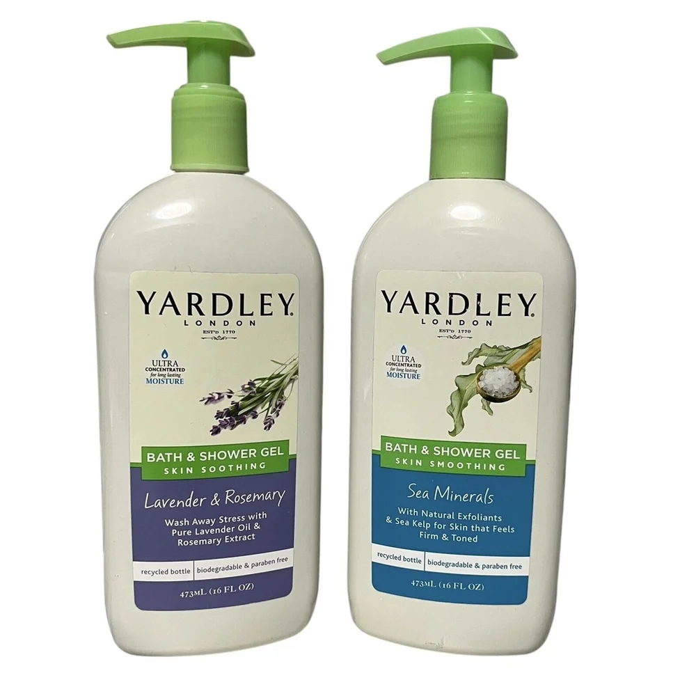 Yardley London Sea Minerals & Lavender Rosemary Bath Shower Gel 16oz NEW Rare